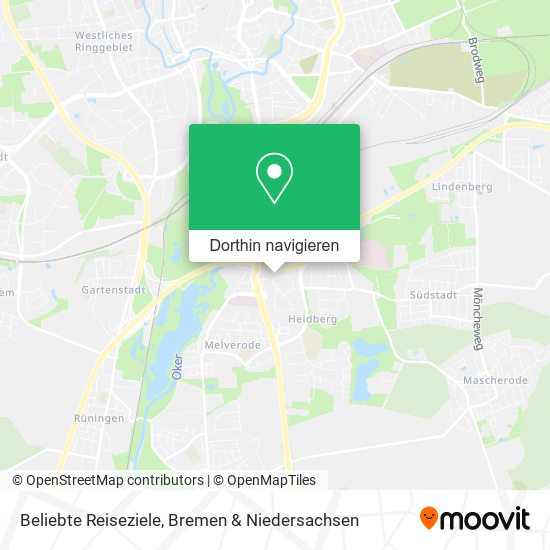 Beliebte Reiseziele Karte