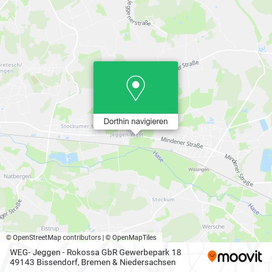 WEG- Jeggen - Rokossa GbR Gewerbepark 18 49143 Bissendorf Karte