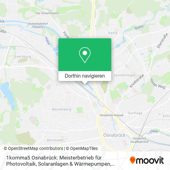 1komma5 Osnabrück: Meisterbetrieb für Photovoltaik, Solaranlagen & Wärmepumpen Karte