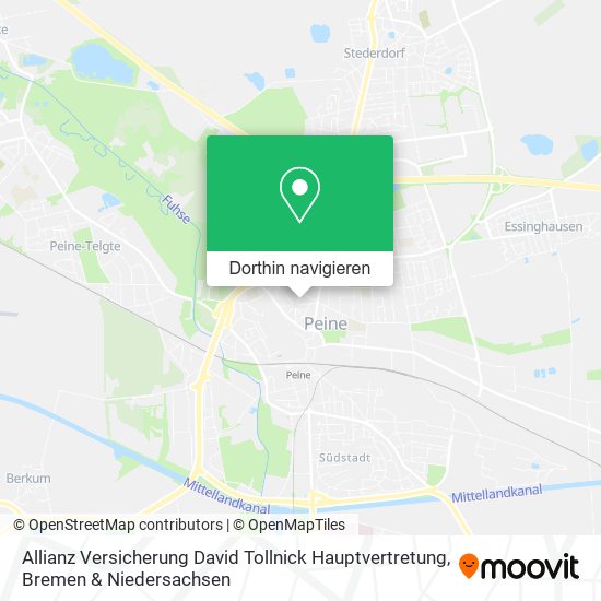 Allianz Versicherung David Tollnick Hauptvertretung Karte