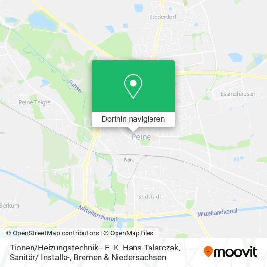 Tionen / Heizungstechnik - E. K. Hans Talarczak, Sanitär/ Installa- Karte