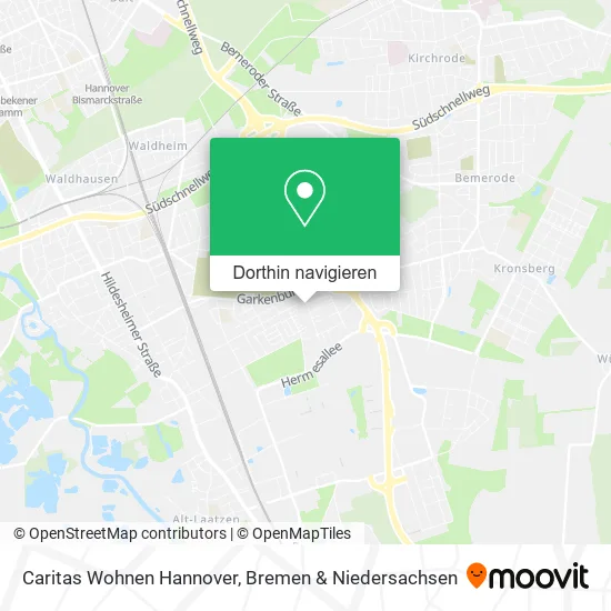 Caritas Wohnen Hannover Karte