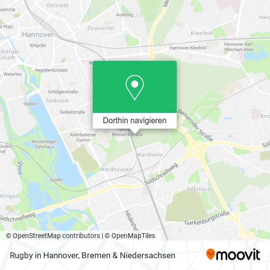 Rugby in Hannover Karte