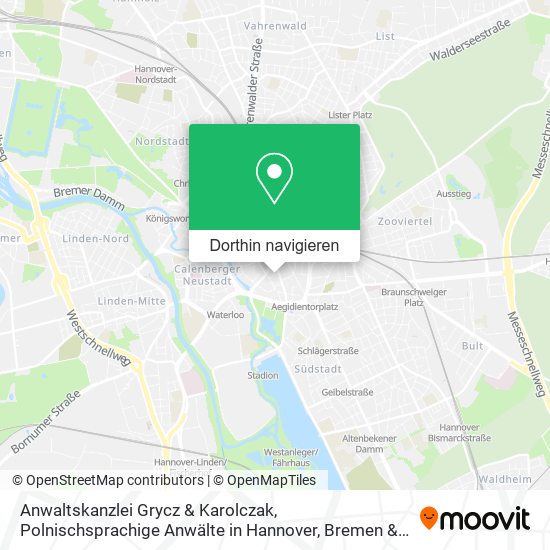 Anwaltskanzlei Grycz & Karolczak, Polnischsprachige Anwälte in Hannover Karte
