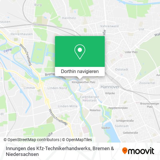 Innungen des Kfz-Technikerhandwerks Karte