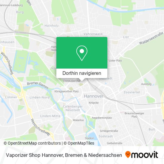 Vaporizer Shop Hannover Karte
