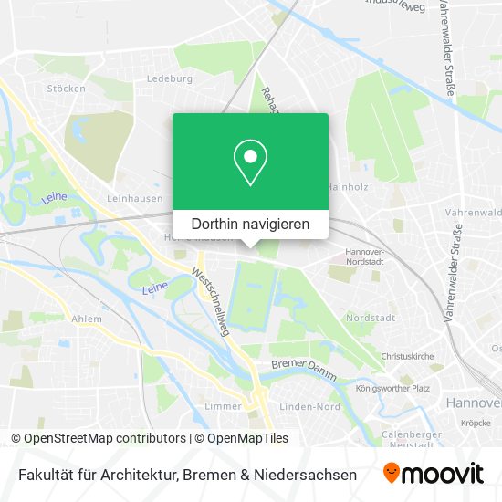 Fakultät für Architektur Karte
