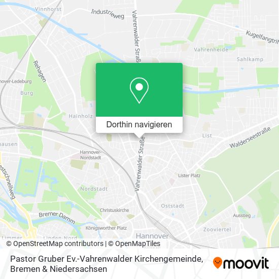 Pastor Gruber Ev.-Vahrenwalder Kirchengemeinde Karte
