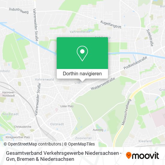 Gesamtverband Verkehrsgewerbe Niedersachsen - Gvn Karte