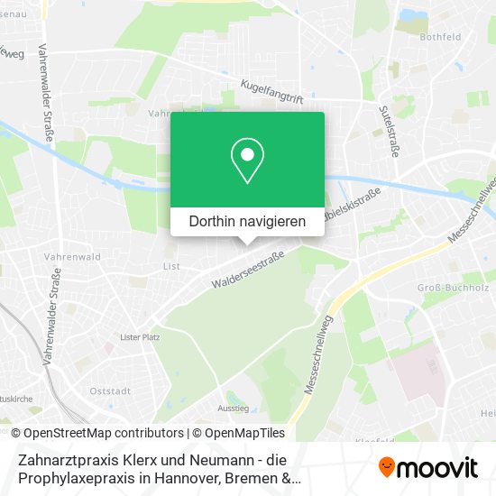 Zahnarztpraxis Klerx und Neumann - die Prophylaxepraxis in Hannover Karte