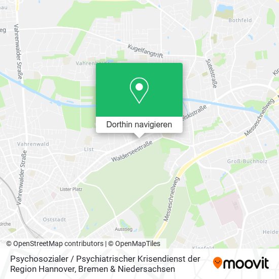 Psychosozialer / Psychiatrischer Krisendienst der Region Hannover Karte