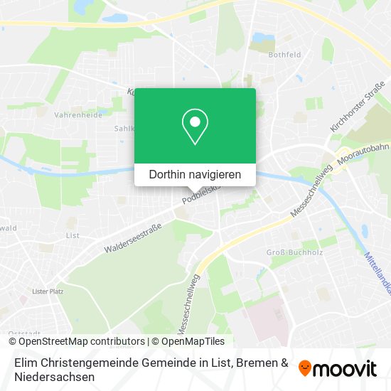 Elim Christengemeinde Gemeinde in List Karte