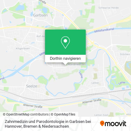 Zahnmedizin und Parodontologie in Garbsen bei Hannover Karte