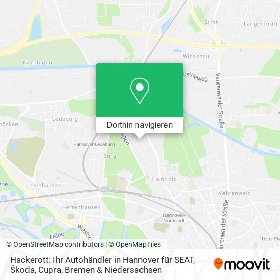 Hackerott: Ihr Autohändler in Hannover für SEAT, Škoda, Cupra Karte