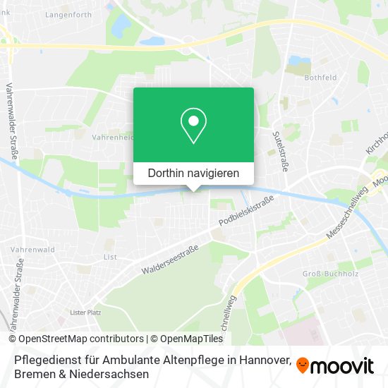Pflegedienst für Ambulante Altenpflege in Hannover Karte
