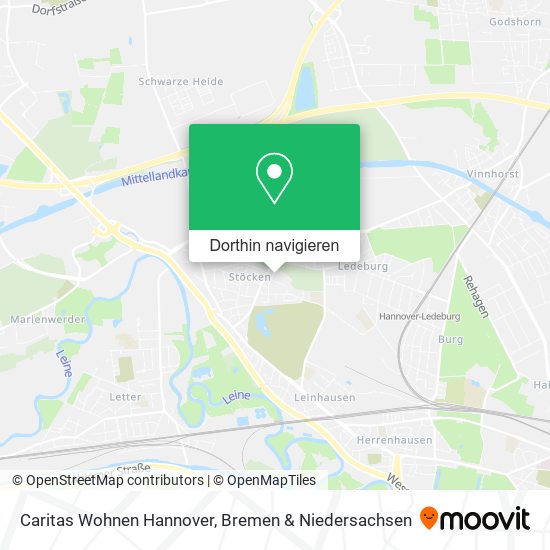 Caritas Wohnen Hannover Karte