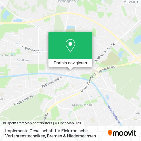 Implementa Gesellschaft für Elektronische Verfahrenstechniken Karte