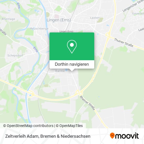Zeltverleih Adam Karte