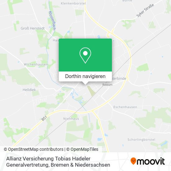 Allianz Versicherung Tobias Hadeler Generalvertretung Karte