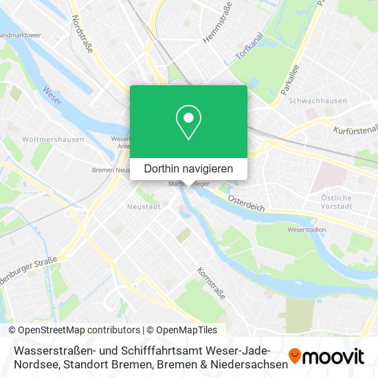 Wasserstraßen- und Schifffahrtsamt Weser-Jade-Nordsee, Standort Bremen Karte