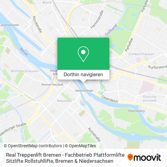Real Treppenlift Bremen - Fachbetrieb Plattformlifte Sitzlifte Rollstuhllifte Karte
