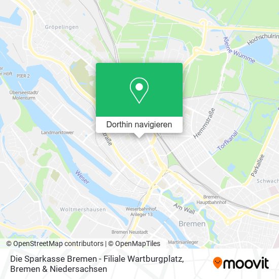 Die Sparkasse Bremen - Filiale Wartburgplatz Karte