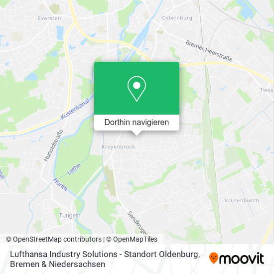 Lufthansa Industry Solutions - Standort Oldenburg Karte