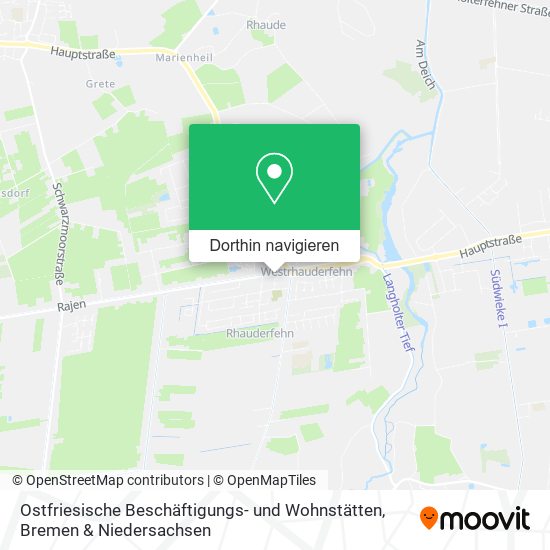 Ostfriesische Beschäftigungs- und Wohnstätten Karte