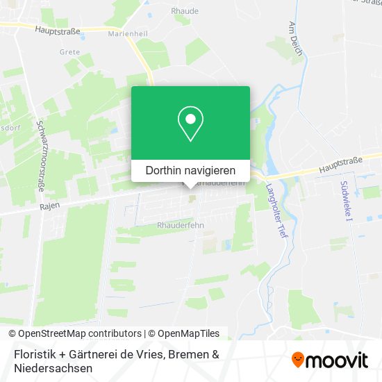 Floristik + Gärtnerei de Vries Karte