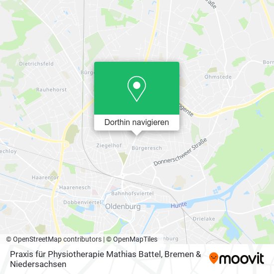 Praxis für Physiotherapie Mathias Battel Karte