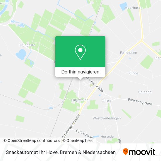 Snackautomat Ihr Hove Karte