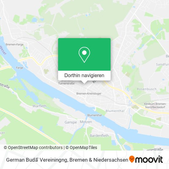 German Budã' Vereiningng Karte