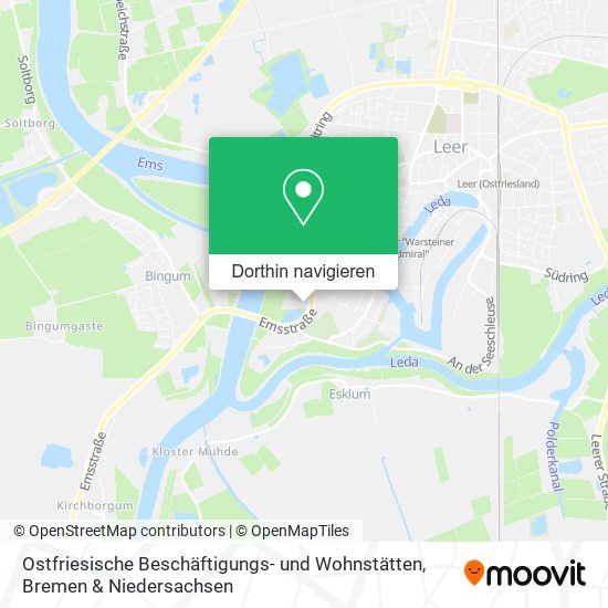 Ostfriesische Beschäftigungs- und Wohnstätten Karte