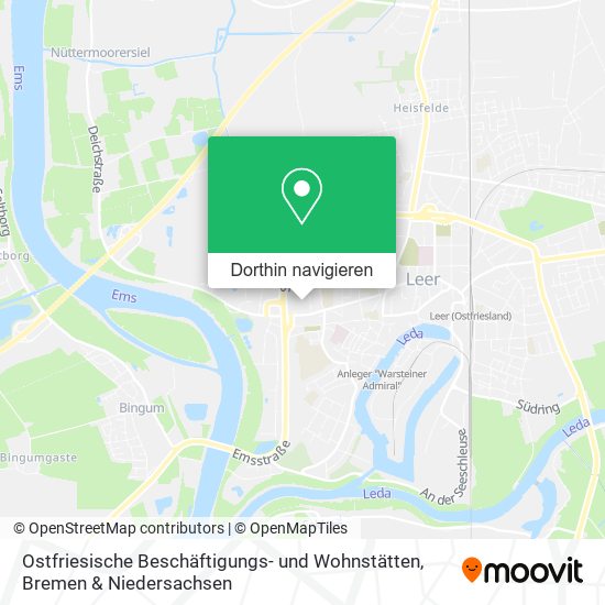 Ostfriesische Beschäftigungs- und Wohnstätten Karte