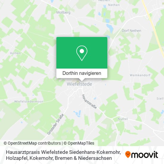 Hausarztpraxis Wiefelstede Siedenhans-Kokemohr, Holzapfel, Kokemohr Karte