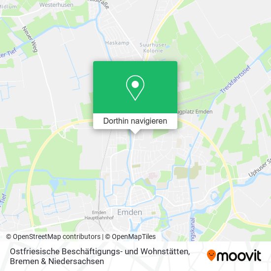 Ostfriesische Beschäftigungs- und Wohnstätten Karte