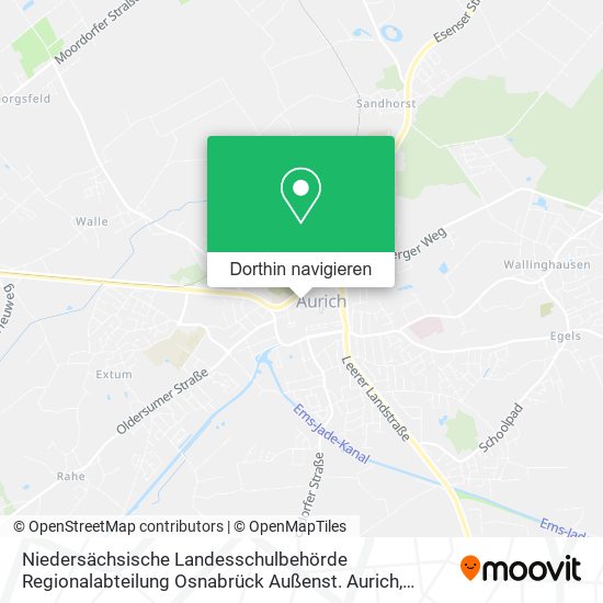 Niedersächsische Landesschulbehörde Regionalabteilung Osnabrück Außenst. Aurich Karte