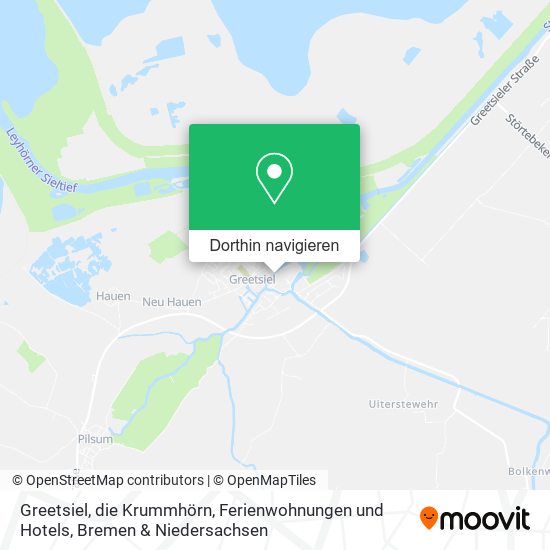 Greetsiel, die Krummhörn, Ferienwohnungen und Hotels Karte