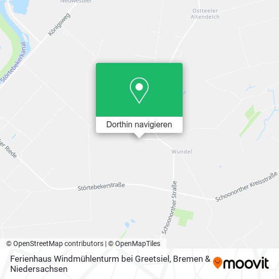 Ferienhaus Windmühlenturm bei Greetsiel Karte