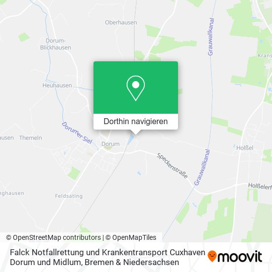 Falck Notfallrettung und Krankentransport Cuxhaven Dorum und Midlum Karte