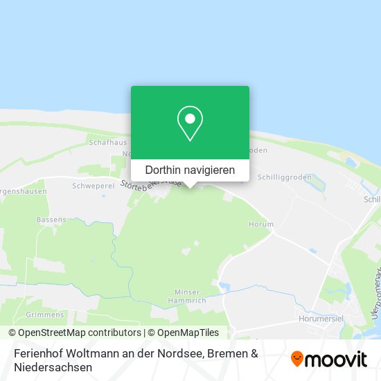 Ferienhof Woltmann an der Nordsee Karte