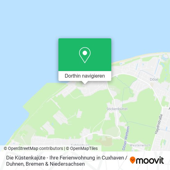 Die Küstenkajüte - Ihre Ferienwohnung in Cuxhaven / Duhnen Karte