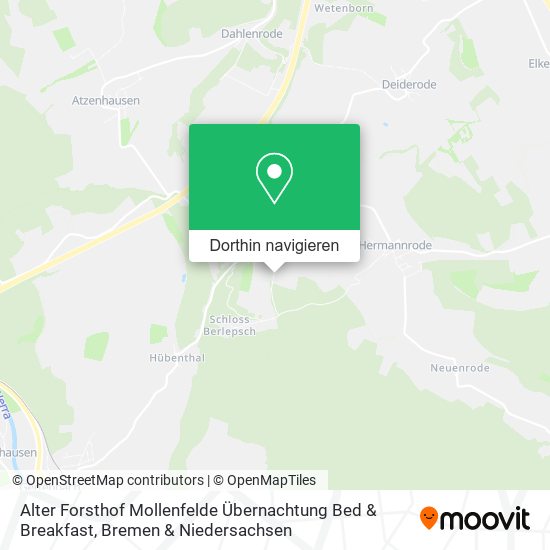 Alter Forsthof Mollenfelde Übernachtung Bed & Breakfast Karte