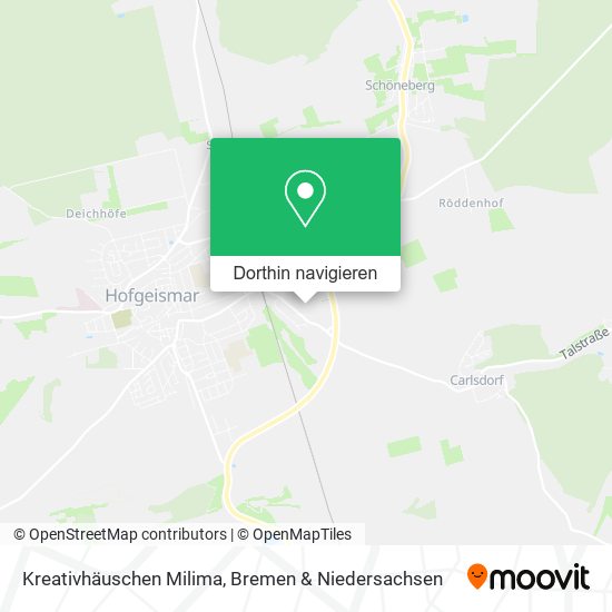 Kreativhäuschen Milima Karte