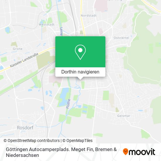 Göttingen Autocamperplads. Meget Fin Karte