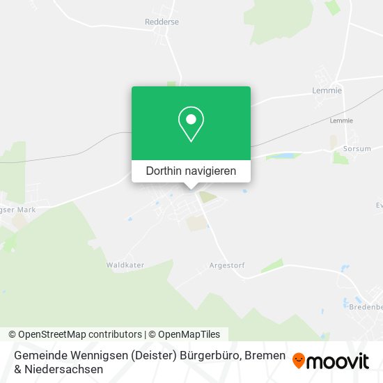 Gemeinde Wennigsen (Deister) Bürgerbüro Karte