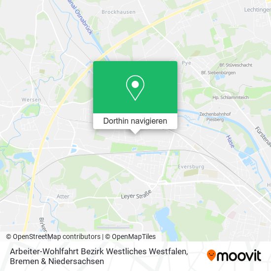 Arbeiter-Wohlfahrt Bezirk Westliches Westfalen Karte