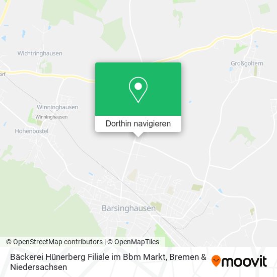 Bäckerei Hünerberg Filiale im Bbm Markt Karte