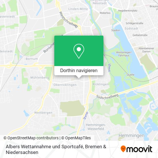 Albers Wettannahme und Sportcafé Karte