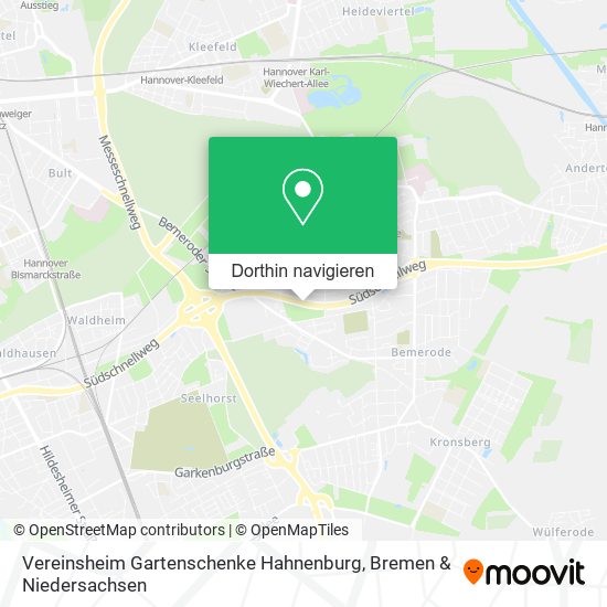 Vereinsheim Gartenschenke Hahnenburg Karte